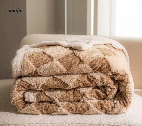 Diamond Pattern Double Layer Blanket from Shui Yang