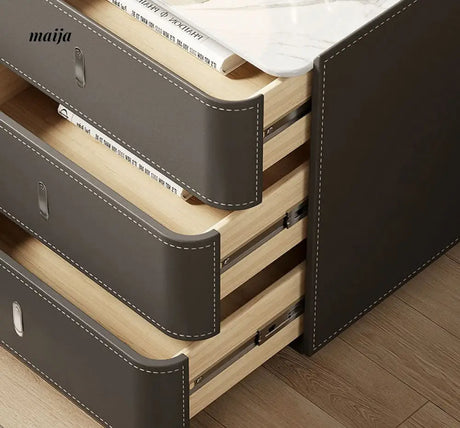 Matteo Leather Wrapped Bedside Table from maija