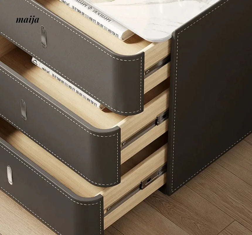 Matteo Leather Wrapped Bedside Table from maija