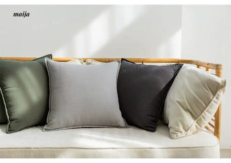MISTYWOOD White Cotton Pillowcase with Green Accents from MISTYWOOD