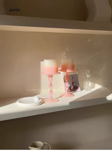 CLICK Fuchsia Spiral Candle Handmade for Valentine's Day from CLICK
