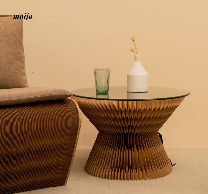 SHIBA Paper Foldable Honeycomb Round Side Table