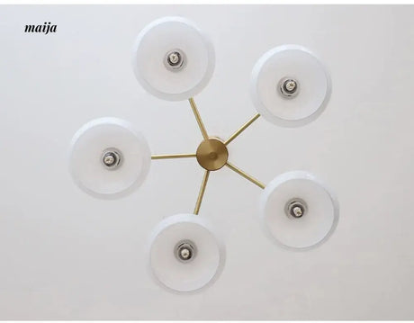 NANCY Japanese Retro Glass Chandelier Walnut Style from NANCY
