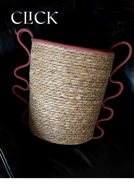 CLICK Handwoven Straw Storage Bucket Toy Basket from HOBBYTREE