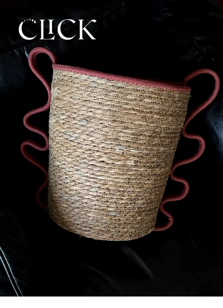 CLICK Handwoven Straw Storage Bucket Toy Basket from HOBBYTREE
