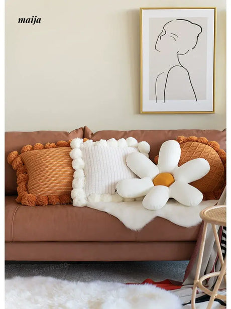 MISTYWOOD Orange Weaved Sofa Pillow from MISTYWOOD