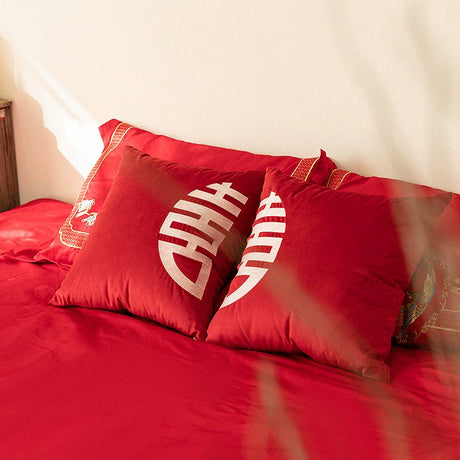 MISTYWOOD Festive Red Wedding Pillow for Living Room from MISTYWOOD