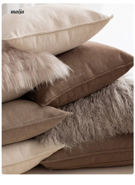 MISTYWOOD Suede Pillow with Solid Color Design from MISTYWOOD