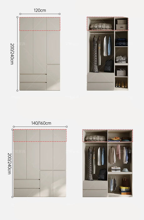 AIWO Odette Cream Ceiling-High Wardrobe for Small Apartments from AIWO