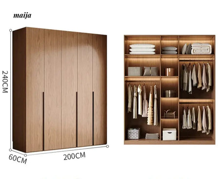 MEIHOUSE Antique Style Walnut Bedroom Large Wardrobe Cabinet from MEIHOUSE