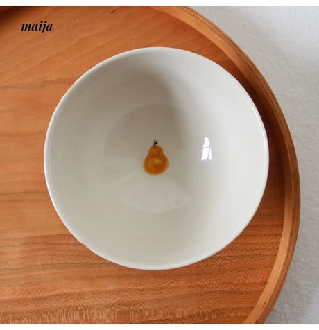KAWATANI Japanese Ceramic Persimmon Gray Rice Bowl from kawatani