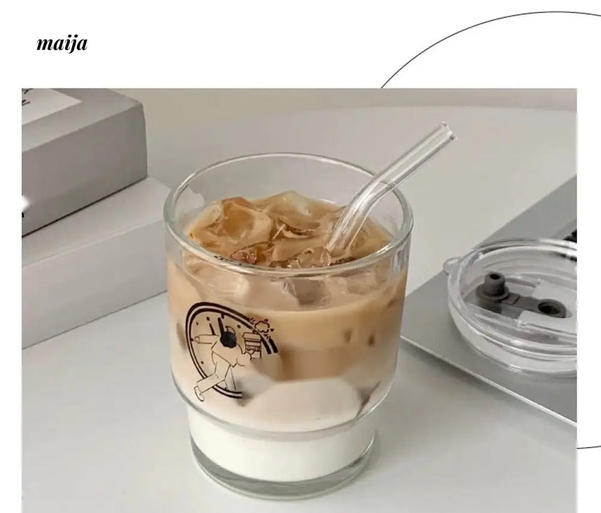 BANKE Summer Portable Glass Latte Coffee Cup from BANKE