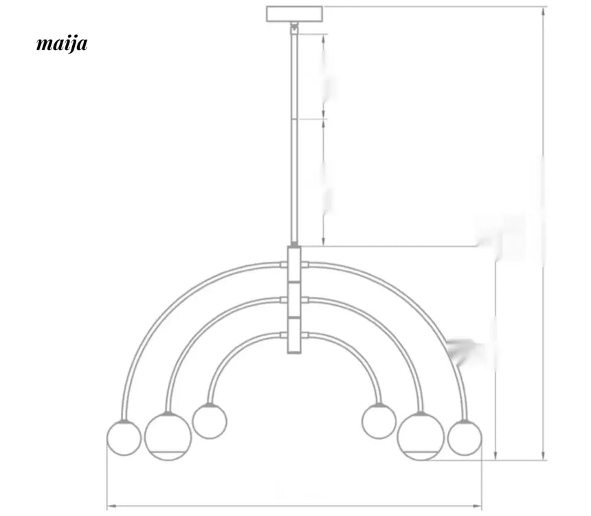 CH LIGHTING Scandinavian Copper Bar Ceiling Lamp from CH LIGHTING