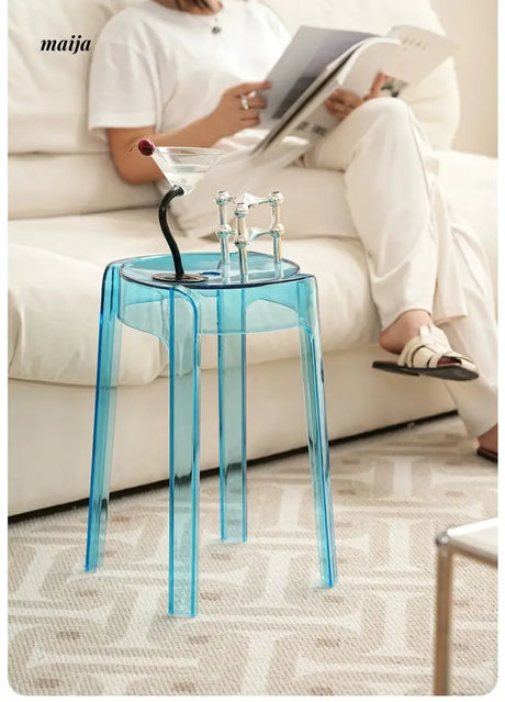 LOWERLEFT Transparent Low Plastic Stool from Lower Left