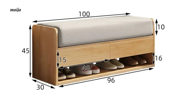 Finnley Solid Wood Shoe-Changing Stool from maija