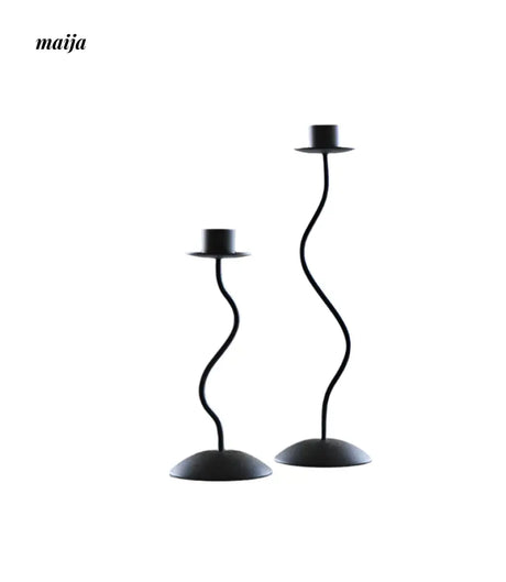 COLOURHUNTER Black Metal Retro Jewelry French Retro Style Candle Holder from maija