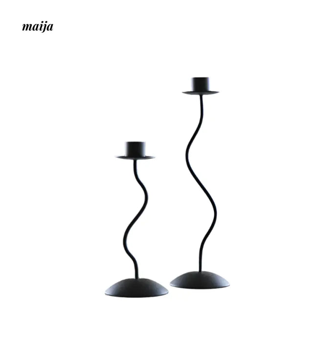COLOURHUNTER Black Metal Retro Jewelry French Retro Style Candle Holder from maija