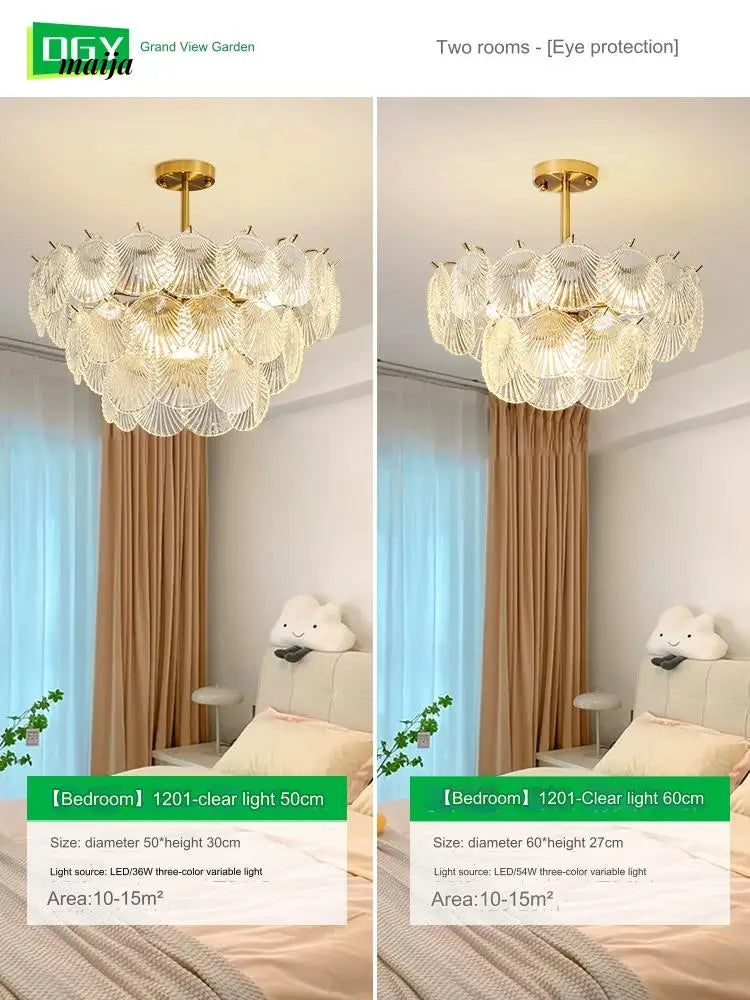 GVG Crystal Scallop Shell Ceiling Lamp from Kaiyashi