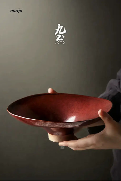 JOTO Japanese Rough Pottery Fruit Plate Sushi Tableware from JOTO