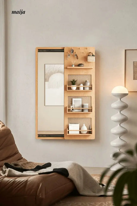ALING Slideable Solid Wood Rack Plus Full Length Mirror from maija