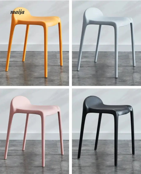 (Set of 2) Low Backrest Pastel Colour Dining Chair from Yishengtao