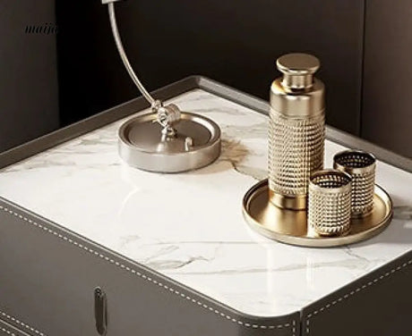 Matteo Leather Wrapped Bedside Table from maija