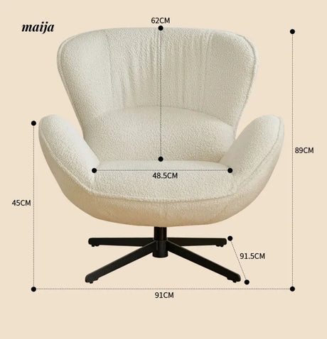 Eggshell Teddy Velvet Chair from maija