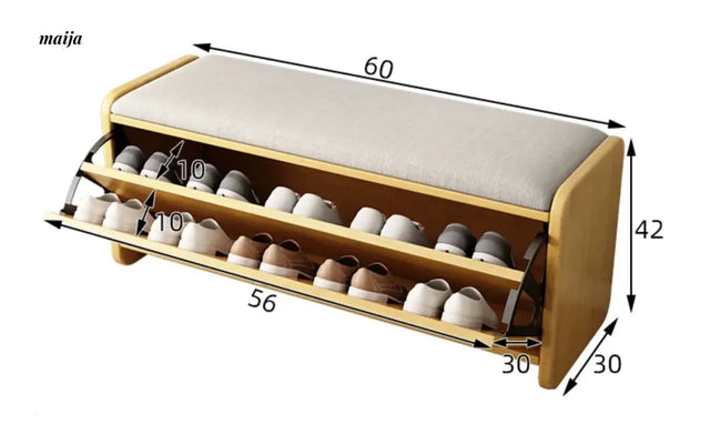 Huffman Solid Wood Shoe-Changing Stool from maija