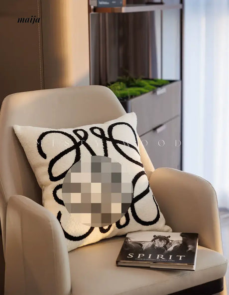 MISTYWOOD Black and White Grid Pattern Pillow from MISTYWOOD