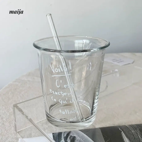 BANKE French Letter Printed Ice Coffee Glass Cup from BANKE