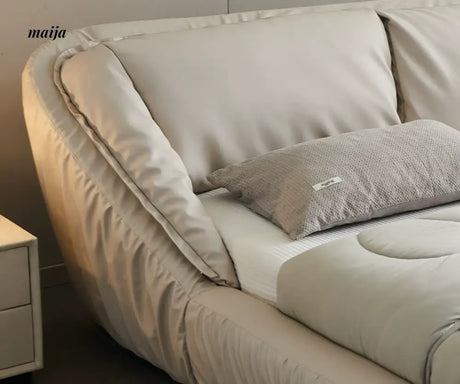 Alastair Minimalistic Leather Bed from maija