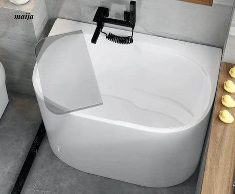 Mini Freestanding Rounded Outer Edge Acrylic Bathtub from maija