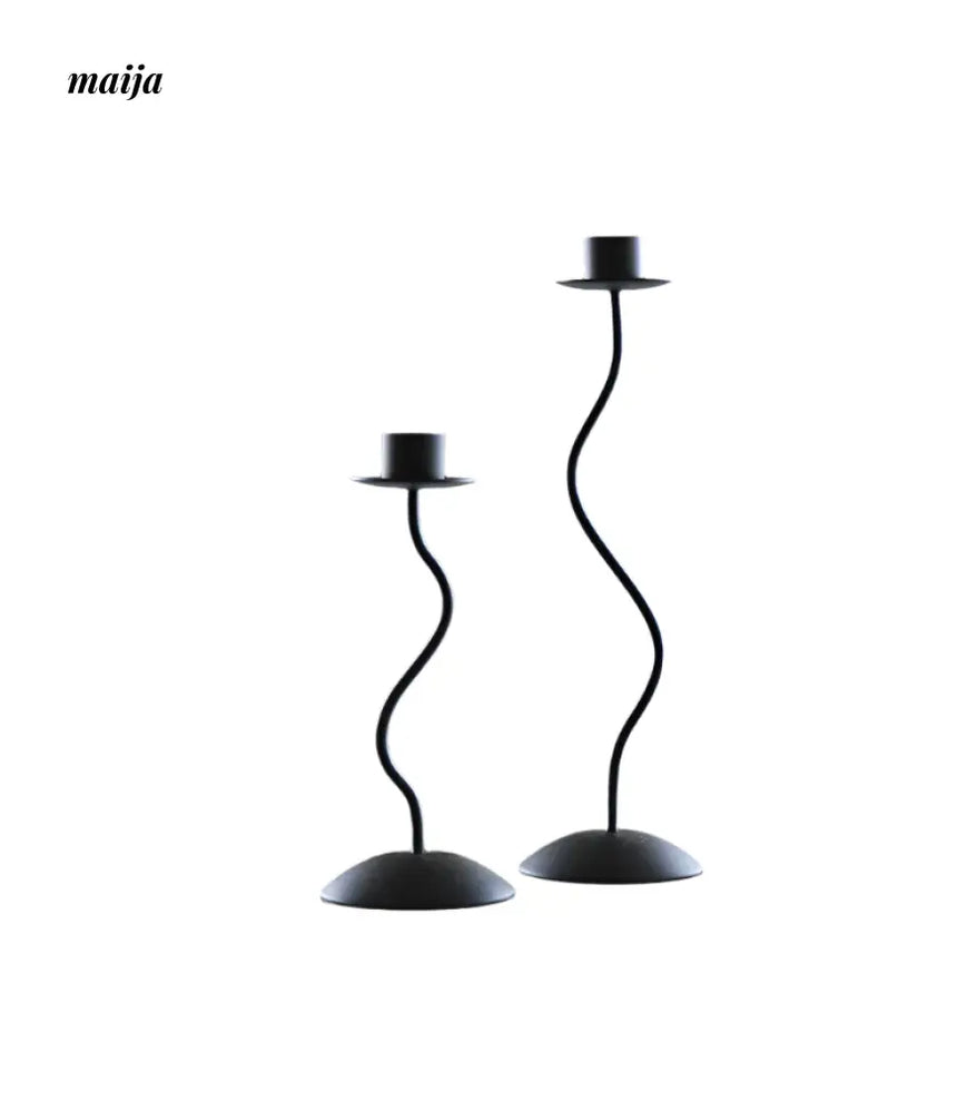 COLOURHUNTER Black Metal Retro Jewelry French Retro Style Candle Holder from maija