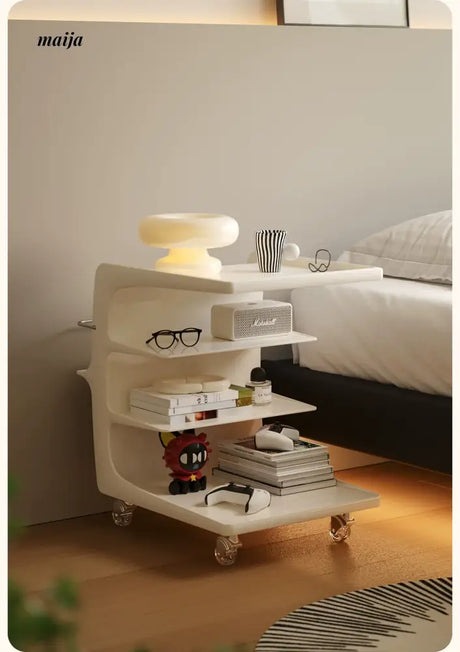 PUMPKIN BOX Acrylic Cream Coffee Table Cart from PUMPKIN BOX