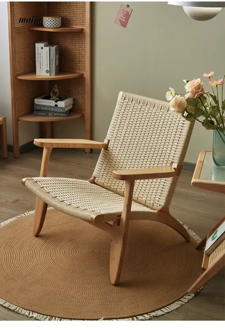 19 DREAM SPACE Solid Wood Rattan Sofa Chair from 19 DREAM SPACE