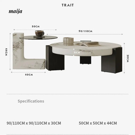 TIDELEADER Marble Gubbio Coffee Table from TIDELEADER