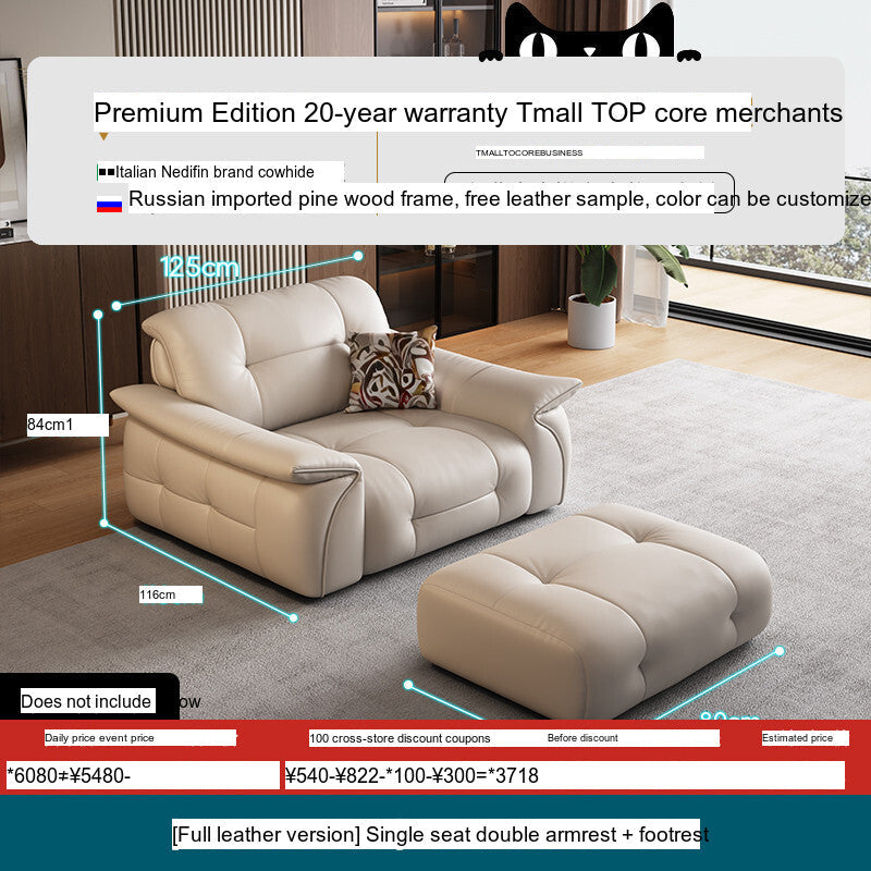 DIPU Nikolaj Cream Cowhide Sofa from DIPU
