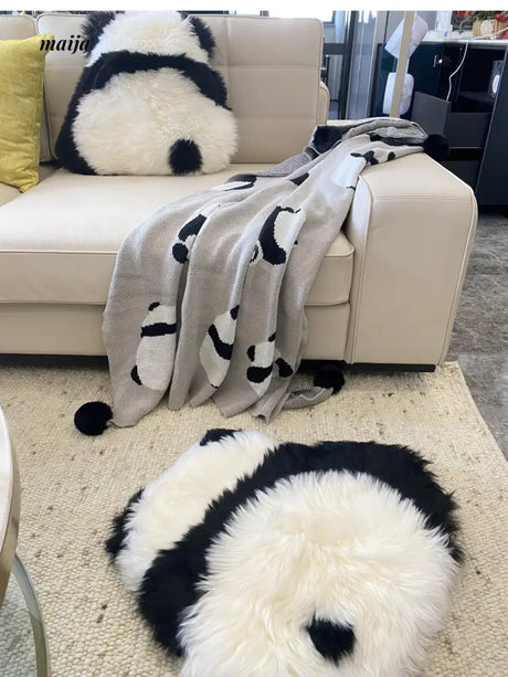 MISTYWOOD Cute Woolen Pillow Panda Design from MISTYWOOD