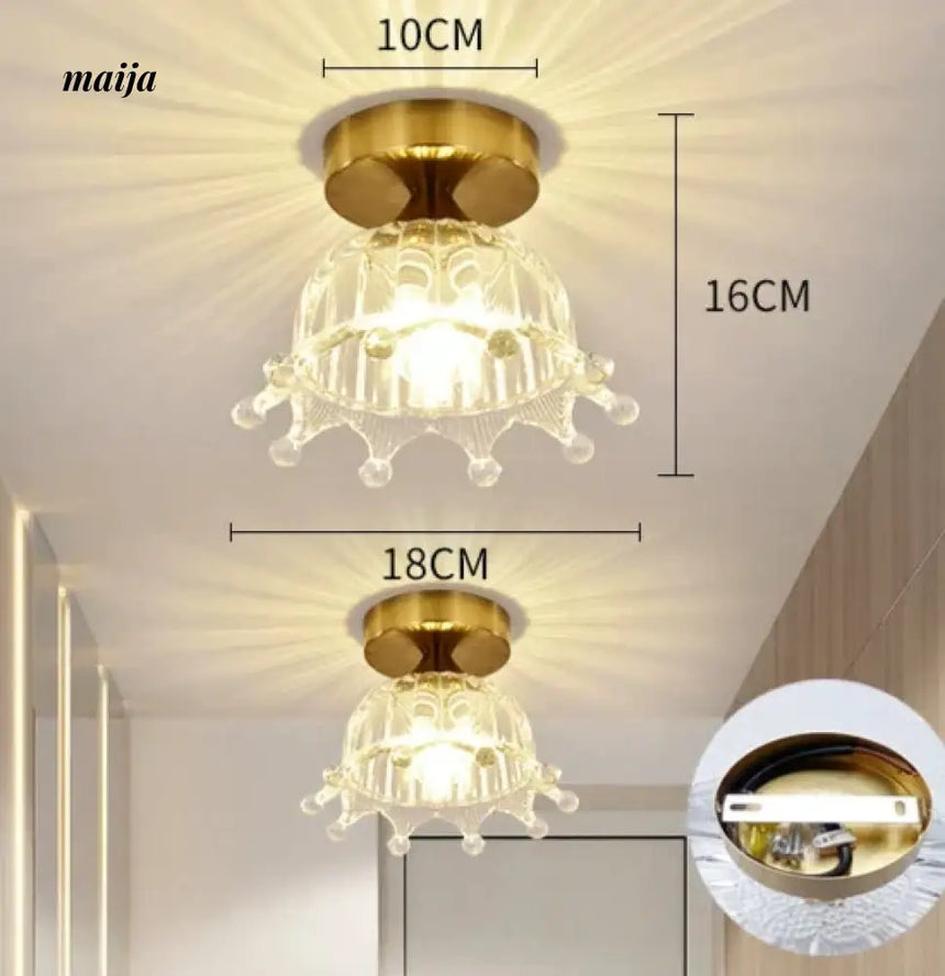 GVG Lotus Leaf Crystal Ceiling Light from GVG