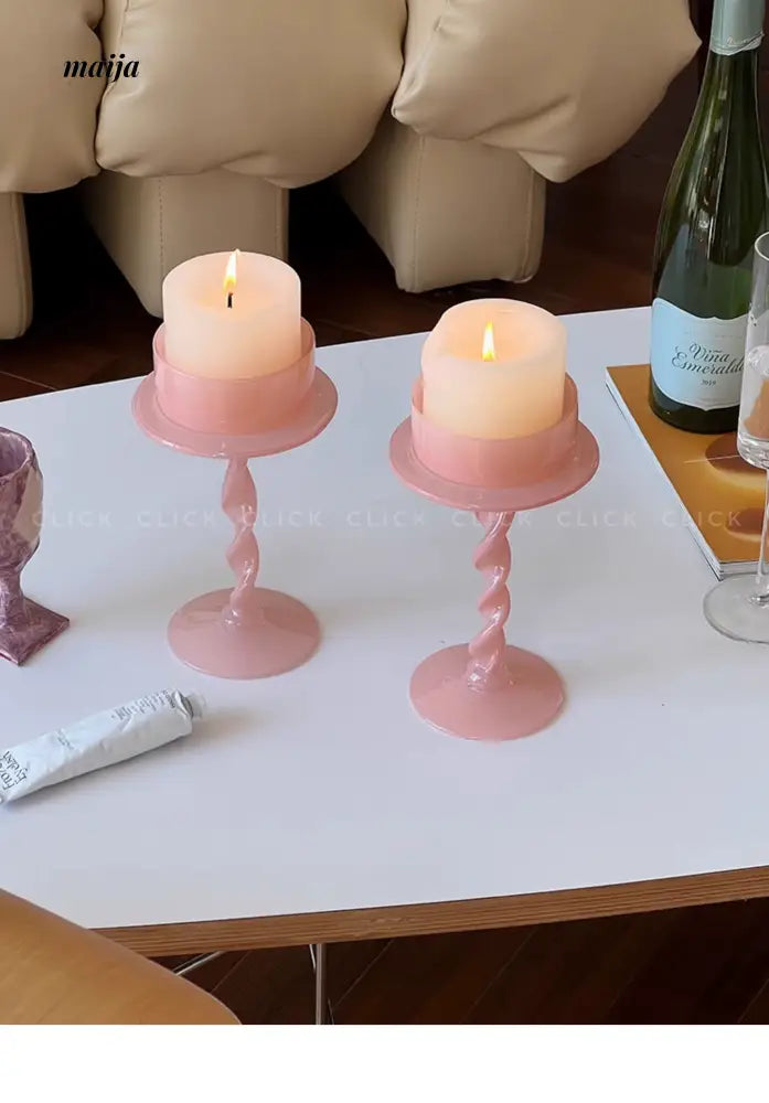 CLICK Fuchsia Spiral Candle Handmade for Valentine's Day from CLICK