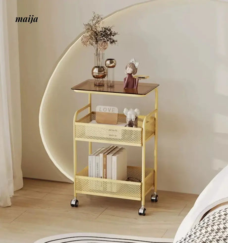 Gladys Movable Bedside Table and Storage Cart from Kaiyashi
