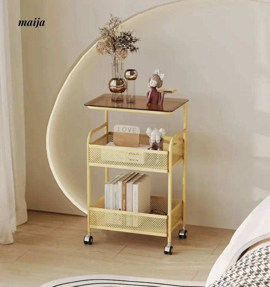 Gladys Movable Bedside Table and Storage Cart from Kaiyashi