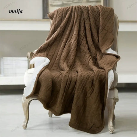 Cable Knit Double Layer Blanket from maija