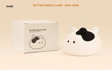 MUID Squeezy White Cat With Black Spot Night Lamp from MUID