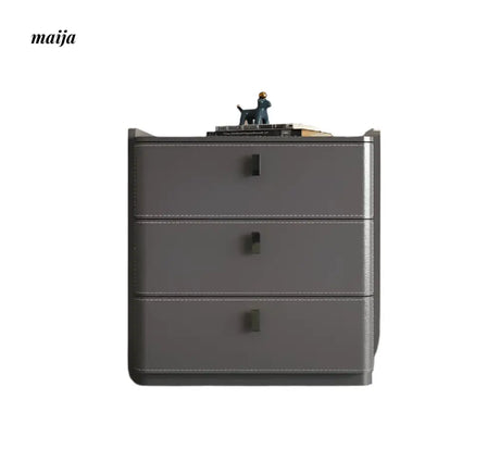 Jacobson Leather Wrap Bedside Table from Mufanli