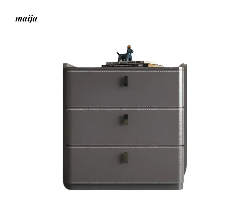 Jacobson Leather Wrap Bedside Table from Mufanli