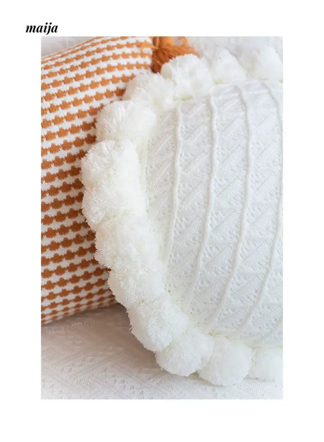 MISTYWOOD Orange Weaved Sofa Pillow from MISTYWOOD