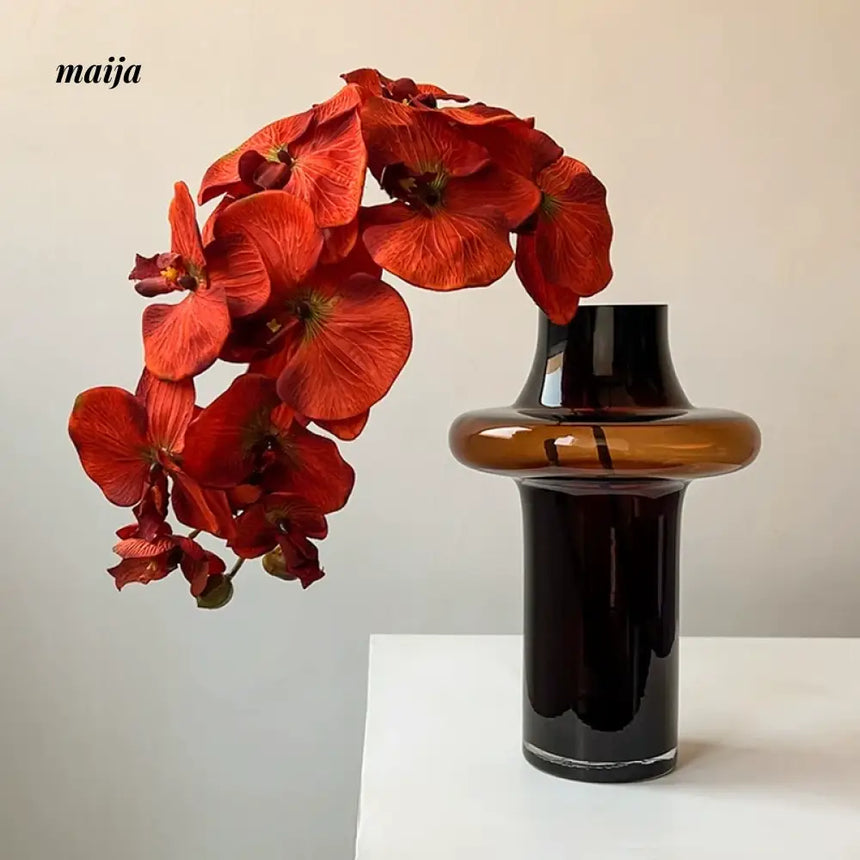 LIVETAI Light Luxury Brown Glass Vase from maija