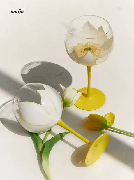 SOREMO Tulip Hand Painted Wine Glass from maija