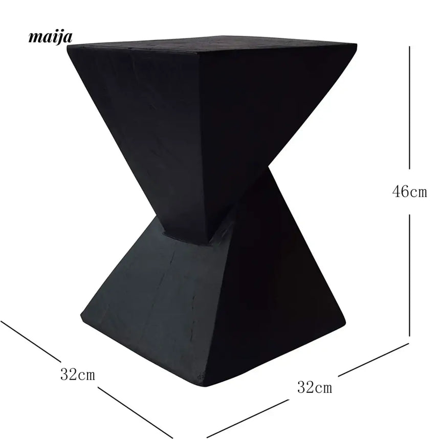 Irregular Hourglass Wood Stump Side Table from maija